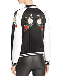 Aqua X Maddie T Floral Embroidered Bomber Jacket 100%
