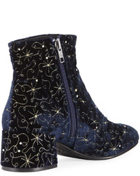 Ash Diamond Bis Embroidered Velvet Boot