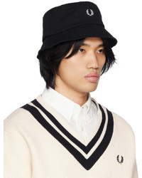 Fred Perry Black Embroidered Bucket Hat