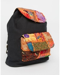 Glamorous Canvas Backpack With Embroidery