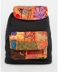 Glamorous Canvas Backpack With Embroidery