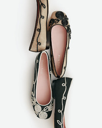 Taryn Rose Bubka Embroidered Ballerina Flat Naturalblack