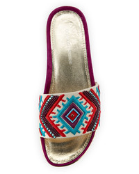 Donald J Pliner Cava Embroidered Wedge Slide Sandal