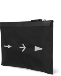 Lanvin Leather Trimmed Embroidered Canvas Pouch