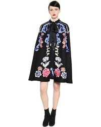 Temperley London Tattoos Embroidered Wool Cape