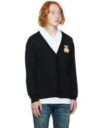 Moschino Black Embroidered Patch Cardigan