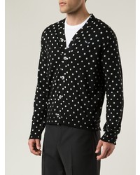 Comme Des Garcons Play Comme Des Garons Play Embroidered Heart Polka Dot Cardigan