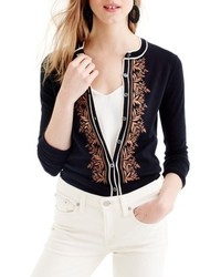 J.Crew Jackie Embroidered Cotton Blend Cardigan