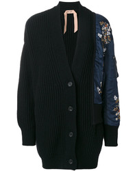 No.21 No21 Embroidered Arm Ribbed Cardigan