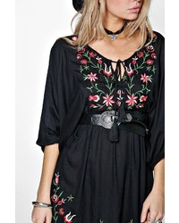 Boohoo Boutique Carol Embroidered Batwing Dress