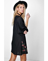 Boohoo Boutique Carol Embroidered Batwing Dress