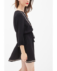 Forever 21 Embroidered Peasant Dress