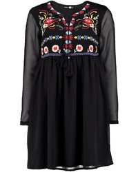 Boohoo Nora Boutique Embroidered Tassel Smock Dress