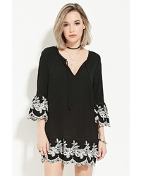 Forever 21 Tie Neck Peasant Dress