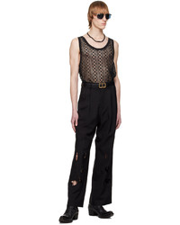 Feng Chen Wang Black Embroidered Trousers