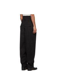 Haider Ackermann Black Twill Embroidered Trousers