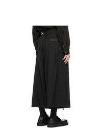 Yohji Yamamoto Black Wool Patches Trousers