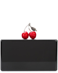 Edie Parker Cherries Applique Clutch Bag