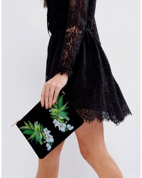 Oasis Embroidered Bird Clutch