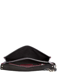 Valentino Embroidered Leather Clutch With Rockstud Trim