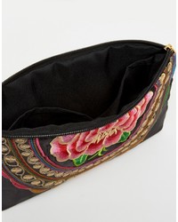 Reclaimed Vintage Flower Embroidered Clutch Bag