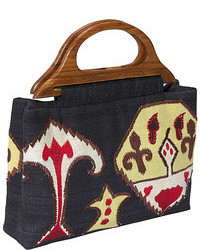Moyna Handbags Handloom Silk Ikat Embroidered Bag
