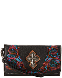 Mf Western Filagree Embroidered Wristlet Wallet