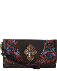Mf Western Filagree Embroidered Wristlet Wallet