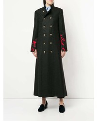 Macgraw Heart Embroidered Double Breasted Coat