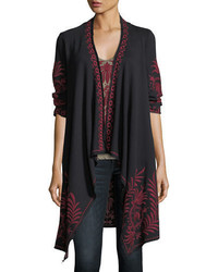 Johnny Was Saskla Embroidered French Terry Cardigan Plus Size