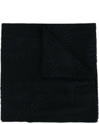 Black Embroidered Cotton Scarf