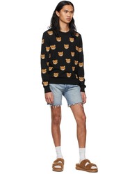Moschino Black Allover Teddy Bear Sweater