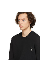 AMI Alexandre Mattiussi Black Embroidered Ami De Coeur Sweater