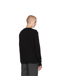 Raf Simons Black Embroidered Shoulder Patch Sweater