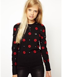 Fred Perry Rose Embroidered Sweater