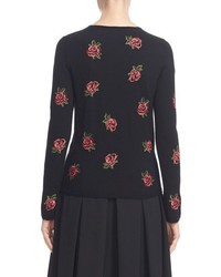 Comme des Garcons Rose Embroidered Wool Sweater