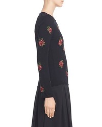 Comme des Garcons Rose Embroidered Wool Sweater