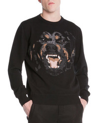 Givenchy Rottweiler Embroidered Pullover Sweater Black