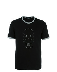 Black Embroidered Crew-neck T-shirt