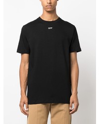 Off-White Arrows Embroidered Cotton T Shirt