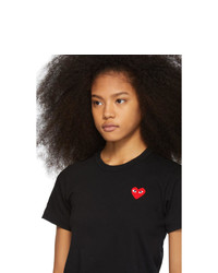 Comme Des Garcons Play Black And Red Heart Patch T Shirt