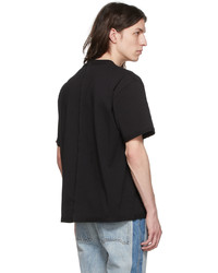 C2h4 Black Cotton T Shirt
