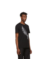 Alexander McQueen Black Embroidered Fern T Shirt