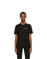 Versace Black Embroidered Gv Signature T Shirt