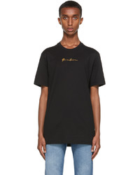 Versace Black Embroidered Gv Signature T Shirt