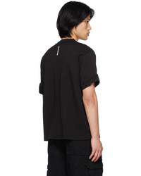 C2h4 Black Embroidered T Shirt