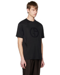 Giorgio Armani Black Embroidered T Shirt