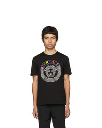 Versace Black Embroidered T Shirt