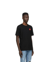 Comme Des Garcons Play Black Layered Double Heart T Shirt