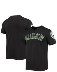 PRO STANDARD Black Milwaukee Bucks Chenille Team T Shirt